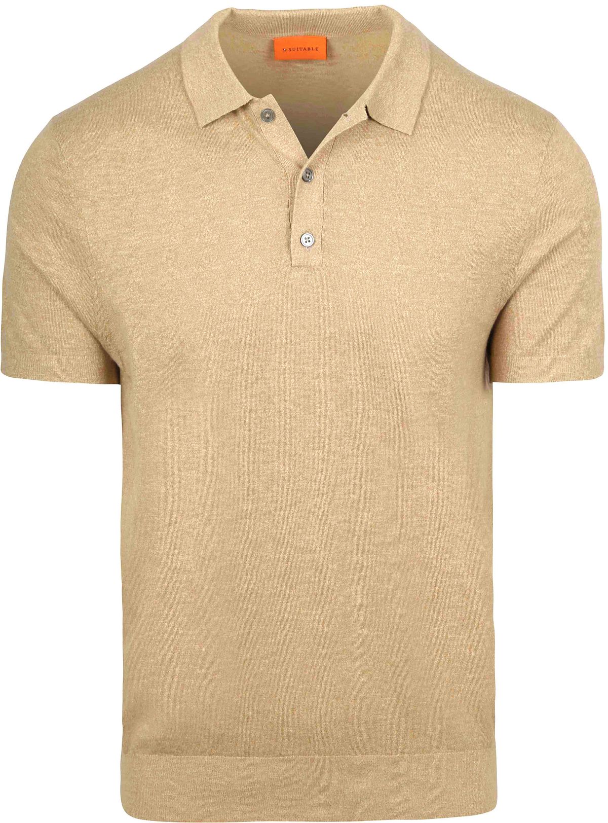 Suitable Knitted Polo Shirt Cotton Linen Beige order online | PO