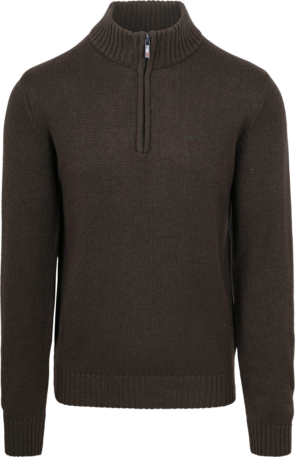 NZA Half Zip Trui Wolmix Adan Donkerbruin 24KN419-1179 kopen