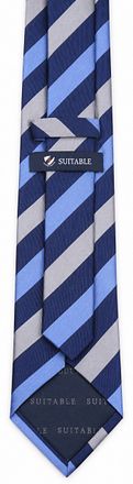 Suitable Tie Silk Multistripe Navy