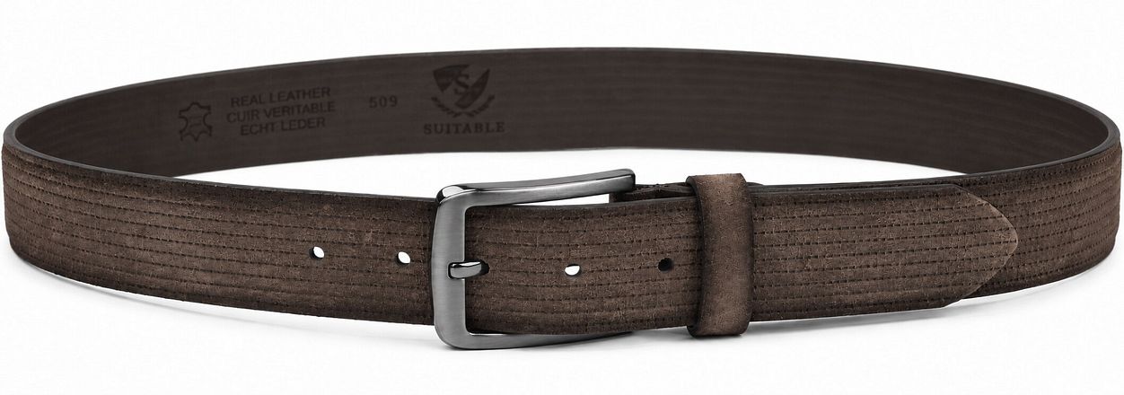 Suitable Belt Texture Suede Brown