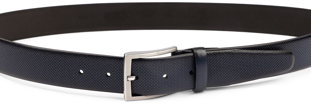 Suitable Ceinture Structure En Cuir Bleu Marine