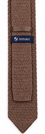 Suitable Stropdas Knitted Wool Taupe