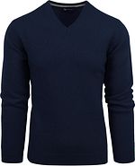 Lambswool Pullover V-Neck Navy