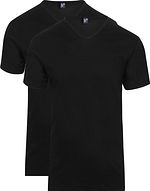 T-skjorte V-hals Vermont Svart (2-pack)