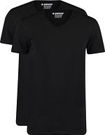 T-Shirts Basiques Lot de 2 Col-V Bio Noir