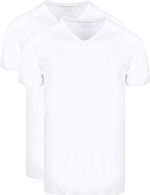 2-pakke Basic Fit T-skjorte V-hals Hvit