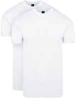 Obra T-Shirt Hoge Ronde Hals Wit 2-Pack