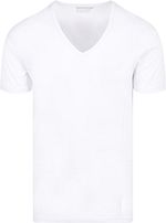 Stretch Basic White Deep V-Neck