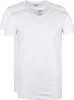 Basic T-Shirt 2er Pack V-Ausschnitt Weiß
