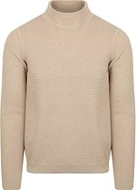 Suitable Rollkragenpullover Structure Melange Sand