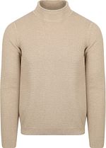 Suitable Turtleneck Pullover Structure Melange Sand