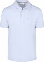 Profuomo Piqué Poloshirt Melange Hellblau