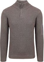 Suitable Mou Pull Demi-Zip Taupe