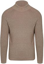 Rollneck Pullover Melange Beige