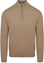 Steppin' Out Half Zip Pullover Merino Wool Beige