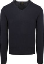 Steppin' Out Pullover Cotton Cashmere V-Ausschnitt Navy