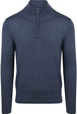 Suitable Merino Half Zip Sweater Denim Blue