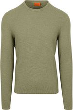 Suitable Pullover Structure Slub Olive Green