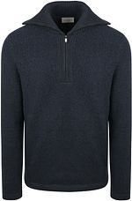 Suitable Deep Lynlås Pullover Kogt Uld Marineblå