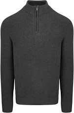 Steppin' Out Half Zip Pullover Lammwolle Anthrazit