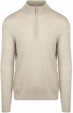 Pullover Half Zip Laine Merino Beige