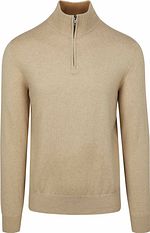 Half-Zip Trui Cotton Cashmere Sand