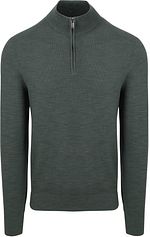 Suitable Pine Knit Pull Demi-Zip Vert