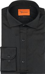 Suitable Satin Hemd Schwarz