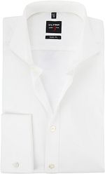 Olymp Chemise Coupe Cintrée Poignets Double Ecru