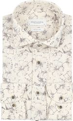 Profuomo Hemd Blumenmuster Beige