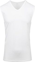 V-neck Dry Cotton Muscle Singlet White