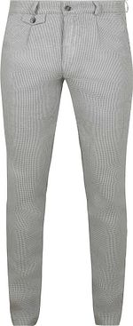 Suitable Chino Pico Pleat Flanel Print Grey