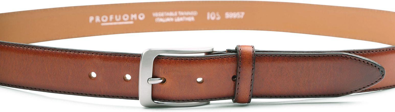 Profuomo Leren Riem Polish Cognac