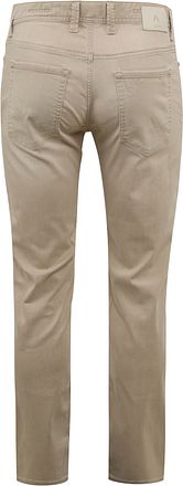 Alberto Pipe Trousers Denim Brown Beige