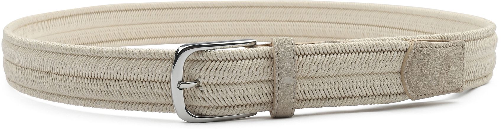 Profuomo Waxed Braided Belt Ecru