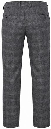 Suitable Pico Pleat Chino Check Grey