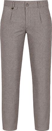 Suitable Chino Pico Pleat Check Sable