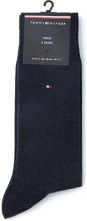 Tommy Hilfiger 2-Pack Strumpor Birdseye Blå 001