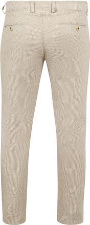 Suitable Chino Pico Pleat Bomull Linne Pepita Beige
