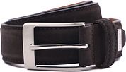 Profuomo Suede Belt Dark Brown