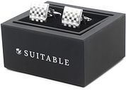 Cufflinks Square Checkered Silver