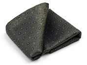 Suitable Silk Pocket Square Small Paisley Olive