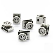 Sir Redman Suspender Buttons Antique Silver