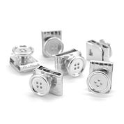 Sir Redman Suspender Buttons Silver
