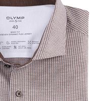 OLYMP Shirt Level 5 24/Seven Pied de Poule Brown