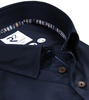 R2 Shirt Fine Twill Contrast Navy