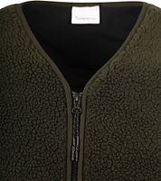 KnowledgeCotton Apparel Vest Teddy Fleece Dark Green