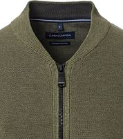 Casa Moda Zip Cardigan Green