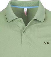 Sun68 Polo Shirt Small Stripe Collar Light Green