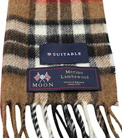 Suitable Scarf Checkered Merino Beige